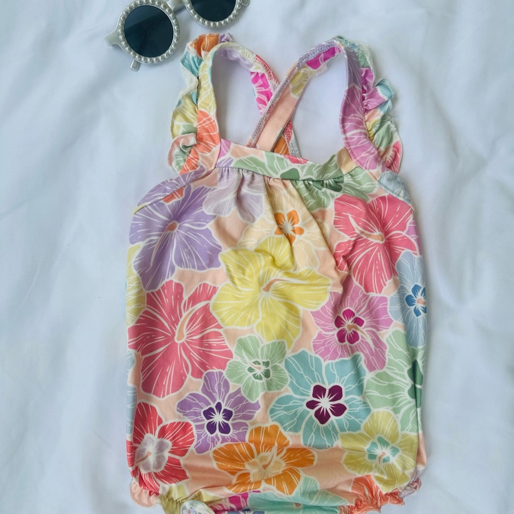 Floral Kids Bodysuit with Ruffled Straps